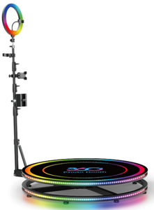 Factory 2025 Low-Price <span class=keywords><strong>360</strong></span> Selfie Photobooth Machine <span class=keywords><strong>Plataforma</strong></span> de vidrio giratoria para eventos de boda Equipo de iluminación de escenario - Product Image 2