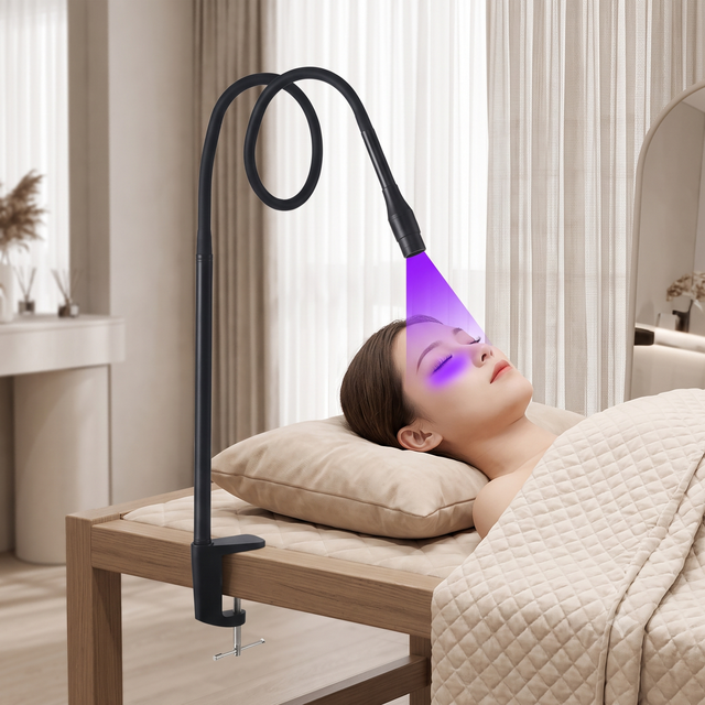 Stepless Dimmable UV Lash Light Clamp Lamp for Lash Extensions UV LED Lash Lamp White Light Adjustable Spot Size