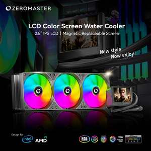 Refroidisseur liquide Zeromaster avec écran LCD 360 mm, <span class=keywords><strong>système</strong></span> <span class=keywords><strong>de</strong></span> <span class=keywords><strong>refroidissement</strong></span> par eau ARGB pour processeur, pour <span class=keywords><strong>PC</strong></span> <span class=keywords><strong>Gamer</strong></span> - Product Image 2