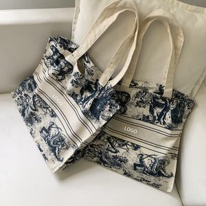 Grand <span class=keywords><strong>Comptoir</strong></span> Zoo Motif <span class=keywords><strong>Cadeau</strong></span> Toile Sac Étudiant Grande Capacité Sac Shopping Grande Taille Main Lin Coton - Product Image 2