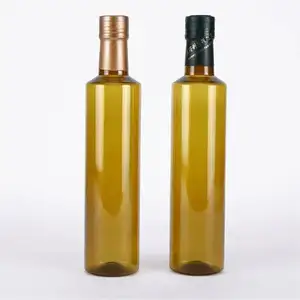 Marrone scuro 250ml 500ml 1000ml cibo sicuro olio di arachidi bottiglia di plastica trasparente mais bottiglie di olio di girasole