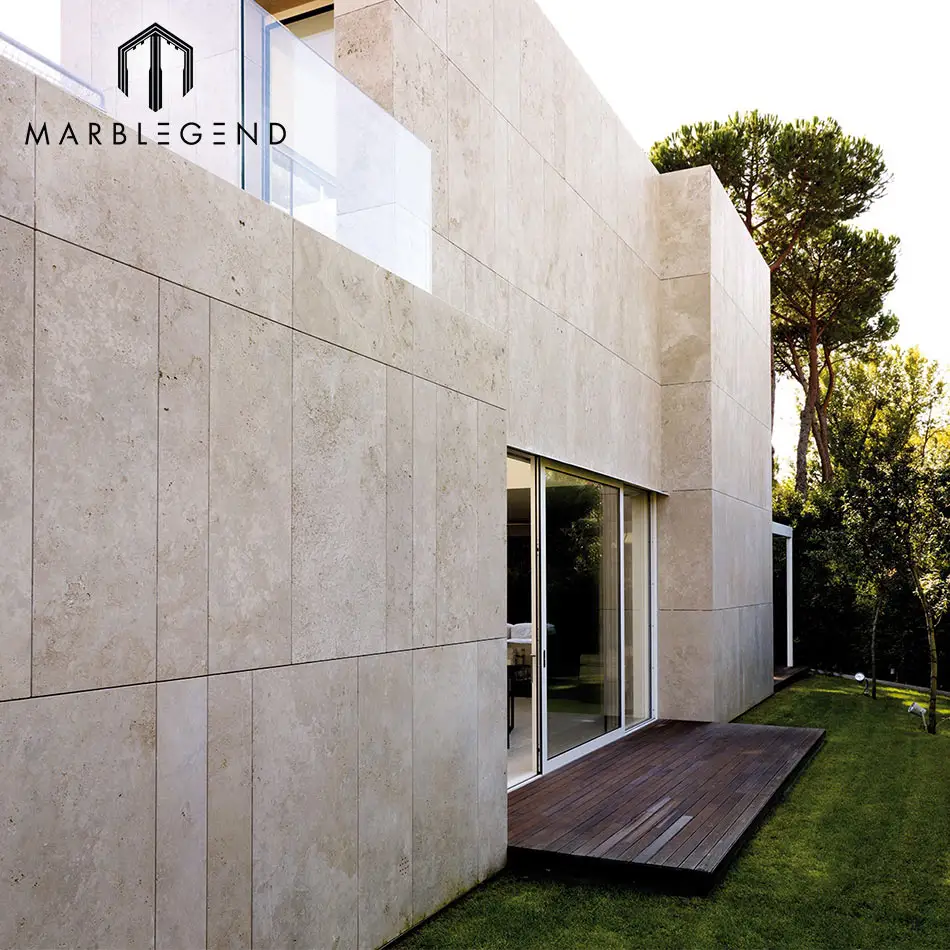 Best price natural stone beige travertine marble wall cladding