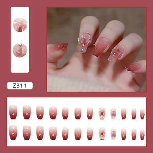 24 PCS Vente à Chaud en Gros Ongles de Cercueil Néon <span class=keywords><strong>French</strong></span> Pink Gradient Nails Art 3D Art Bow Faux Ongles avec Designs pour la Beauté - Product Image 3
