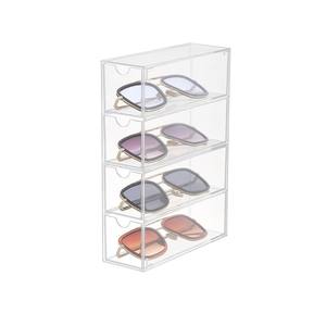 Vente en gros magasin de détail bureau maison lunettes plateau 4 niveaux tiroirs petites lunettes de soleil lunettes présentoir boîte de rangement organisateur - Product Image 1