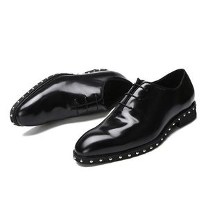 Fall Luxury Men's Formal Dress Shoes Wholesale - Premium Black with Rivet Decoration, Genuine Leather Round-toe Formal Shoes - Product Image 6