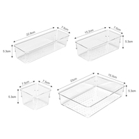7 pièces bureau et cuisine Gadgets salle de bain tiroir plateau diviseur écologique en plastique vanité organisateurs bacs de rangement ensemble pour le maquillage