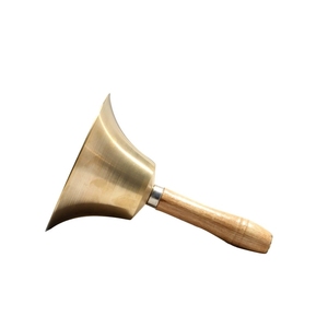 Hand <b>Bell</b> With Wooden Handle Solid Brass Hand Call <b>Bell</b> For <b>School</b> Classroom, Wedding - Product Image 2