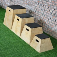 Venta al por mayor Fitness salto físico entrenamiento personalizado de alta calidad de madera Plyo caja antideslizante ajustable caja de salto