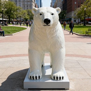 Escultura Abstracta de Fibra de Vidrio a Gran Escala, Decoración de Oso Polar, Estatua de Resina de Tamaño Real, Modelo Temático de <span class=keywords><strong>Animal</strong></span> Ártico - Product Image 6
