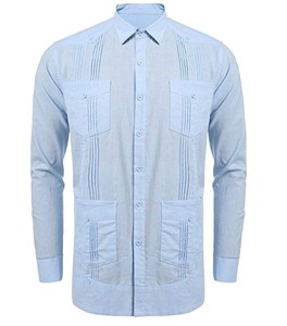 Camisa <span class=keywords><strong>Guayabera</strong></span> Cubana <span class=keywords><strong>Mexicana</strong></span> Vintage Transpirable Casual de Primavera - Product Image 4