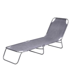 Sdraio Pieghevole 180x55x62 Cm Capacità 120 Kg Sedia a Sdraio da Giardino in Tessuto Arredo Esterno per Patio - Product Image 1