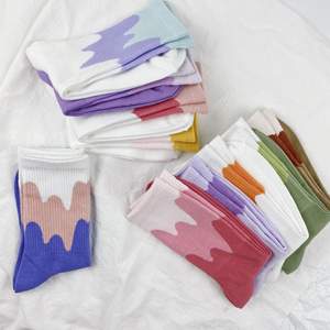 Hf Của Phụ Nữ Hoa Mô Hình Thoải Mái Dòng Chảy Đan 100% Cotton Crew Vớ/Vớ Thoáng Khí Cho Mùa Xuân Mùa - Product Image 4