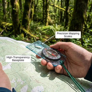 Boussole d'urgence anti-magnétique étanche avec déclinaison réglable, pour cartographie portable et lunette rotative, idéale pour les expéditions en <span class=keywords><strong>montagne</strong></span> et la navigation terrestre - Product Image 3