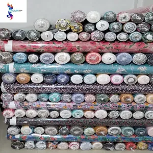 wholesale China supplier woven print 100%rayon stock lot fabric for garment