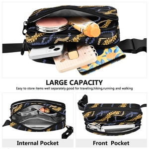 Riñonera Deportiva con Diseño Hawaiano Puakenikeni Negro, Estampado Personalizado, Impermeable, de Nailon, Estilo Lulu, para Mujer, para Viajes - Product Image 4