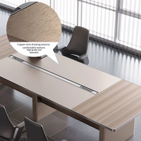 Table de réunion rectangulaire moderne de grande taille, bureau de conférence en bois simple pour la négociation au bureau et la collaboration d'équipe