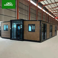 Klaar voor verzending: 40ft uitklapbare containerwoning, mobiele modulaire prefab woning met badkamer en keuken voor snelle inzet