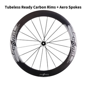 2025 nouvelles roues de course en <span class=keywords><strong>carbone</strong></span> Ferei 700C/29er <span class=keywords><strong>jante</strong></span> Aero Tubeless prêt frein à disque paire de roues légères pour la course de vélo de route - Product Image 4