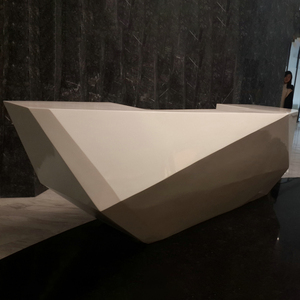 Mostrador de Recepción Creativo Q029, Forma de Diamante Irregular, Moderno y Lujoso, para Oficina, Bar, Hotel, Decoración Artística, Personalizable, Grande, para Escuela - Product Image 2