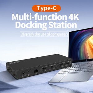แท่นเชื่อมต่อแบบ 14-in-1 Type C อลูมิเนียมอัลลอยด์ DisplayLink รองรับจอภาพคู่ 4K 60Hz สำหรับ DP MST <span class=keywords><strong>Hub</strong></span> แล็ปท็อป Mac M1/M2 100W PD 10Gbps - Product Image 3