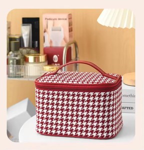 New Houndstooth Cosmetic Bag, Simple <b>Small</b> Fragrance Portable <b>Storage</b> Bag, Large Capacity Cosmetics <b>Storage</b> <b>Box</b> Wholesale - Product Image 2