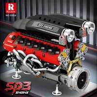 Reobrix 33016 SP3 Motorizado, Modelo de Simulación de Motor, Bloques de Construcción con Accionamiento Eléctrico, Piezas Técnicas de Automóviles, Juguetes de Regalo, 1240 Piezas