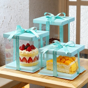 Wholesale Food Grade Tall Transparent Plastic Square <b>Cake</b> Packaging <b>Boxes</b> Portable Lightweight Disposable Customizable Shape - Product Image 4