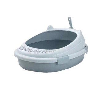 Kunststoff Umwelt freundliche Katzen toilette Anti-Splash Overs ized Semi-Closed Double Layer Anti-Geruch Katzen bedarf Katzen toilette Katzen schaufel - Product Image 5