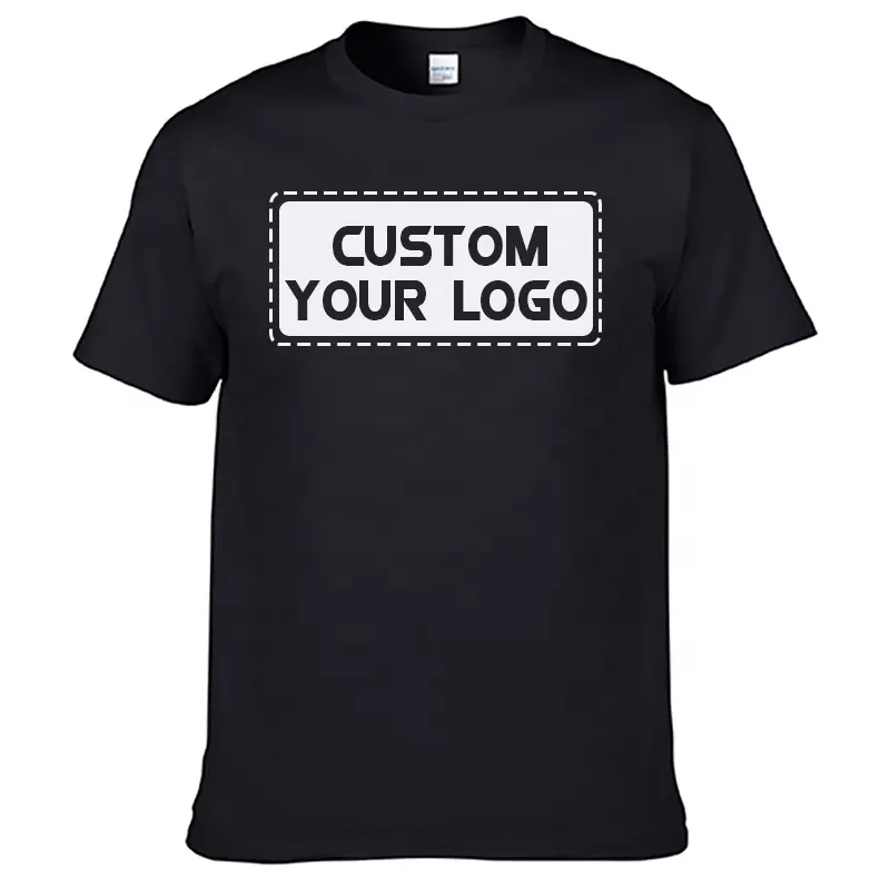 Custom Unisex 210Gsm Short Sleeve Men's Plain Black White Blank 100 Cotton Logo Print Men Tee t shirts