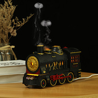 Nouveau diffuseur d'aromathérapie ultrasonique avec éclairage LED, humidificateur à effet de brouillard en forme de train, capacité de 300 ml, silencieux