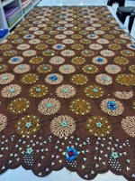 Tissu en dentelle suisse africaine de haute qualité avec strass, dentelle voile brodée, motif appliqué, dentelle guipure pour robe