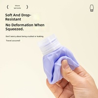 Bouteilles de voyage en silicone pour shampoing et gel douche, rechargeables, portables, anti-fuite, à presser, avec logo personnalisable pour l'export.