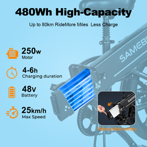 EU free shipping electric city bike 20inch Folding Electric Bicycle 48V10AH for Adult mini ebike - Product Image 5