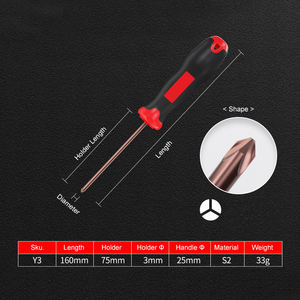 Jeu de <span class=keywords><strong>tournevis</strong></span> magnétique multifonctionnel industriel Embouts en forme de <span class=keywords><strong>Y</strong></span> Poignée ABS/TPE Finition chromée Gamme de tailles 160-210 mm OEM - Product Image 6