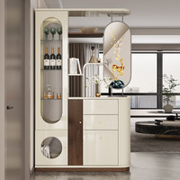 Console d'entrée de salon double face en bois de luxe léger, meuble à vin, écran de séparation de couloir, séparateur de canapé, meuble à chaussures