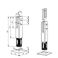 Aleader Duplex 2205 316 Edelstahl Quadratischer Kernbohrer Glas-Spigot für Rahmenlose Pool-Zäune, Terrassen-Balustraden und Geländer