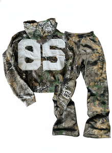 Sudadera con Capucha y Pantalones Deportivos para <span class=keywords><strong>Hombre</strong></span>, Personalizados con Letras Bordadas y Apliques, Sublimación Camuflaje, Estilo Chándal Holgado - Product Image 2