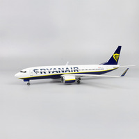 Modèle d'avion en résine moulée sous pression Boeing B737 Ryanair à l'échelle 1/85, 47 cm, avec LED et trains d'atterrissage, objet de collection