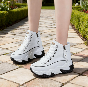 Plantillas de Cuero para Aumentar la Estatura, Zapatos Casuales de Suela Gruesa para Mujer, Primavera-Otoño - Product Image 5