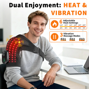 Ceinture de massage chauffante électrique sans fil pour soulager la douleur à l'épaule, avec minuterie intelligente, thérapie LED, compresse chaude et vibration - Product Image 2