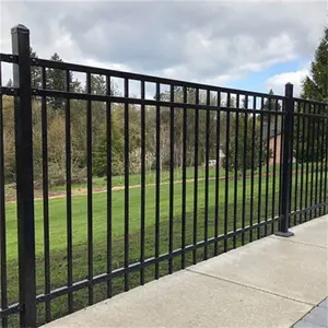 fancy aluminum fence Easily assembled custom 6 ft 3 rail flat top aluminum fence panels