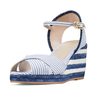 Chaussure d'été en corde de chanvre, Espadrille à plateforme haute, sandales compensées pour femmes, nouvelle collection