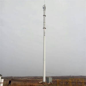 Tour autoportante monopole pour télévision par satellite, télécommunications et antennes paraboliques, 20m 30m 25m, en acier Q345B/Q235B galvanisé à chaud, certifiée ISO/CE - Product Image 3