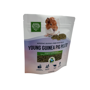 Sachet refermable souple mat personnalisé avec fermeture éclair pour l'emballage de granulés d'aliments pour jeunes cochons d'Inde - Product Image 5
