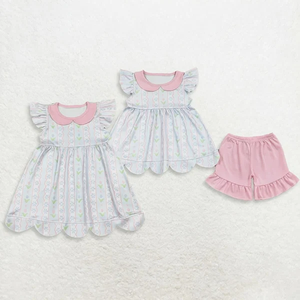 Ensemble Robe Courte à Volants et Manches Courtes à Motifs Floraux pour Bébés Filles et Enfants – Collection Été Boutique - Product Image 1
