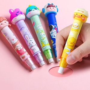 Papeterie scolaire mignon gomme dessin animé en forme de gomme automatique étudiant rétractable presse gomme en gros - Product Image 4