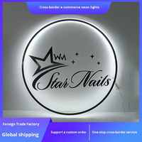 Lampu latar LED tanda iklan Ins lampu Neon Patch Etsy lintas batas akrilik tahan air DC 12V suasana huruf dapat diredupkan