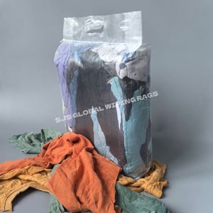 Chiffons de nettoyage industriels 100 % coton, chiffons en molleton colorés mélangés, essuie-tout en molleton, morceaux coupés, chiffons de nettoyage mixtes - Product Image 1