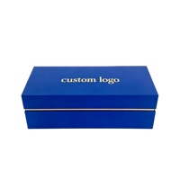 Boîte cadeau personnalisée haut de gamme étanche pour vin et spiritueux, avec insert en éponge bleue, couvercle magnétique rigide, idéale pour les fêtes