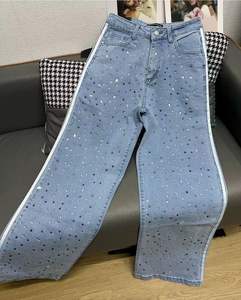 Jean en denim décontracté taille haute coupe droite ample pour <span class=keywords><strong>femme</strong></span>, pantalon <span class=keywords><strong>cargo</strong></span> polyvalent toutes saisons, vente en gros - Product Image 2